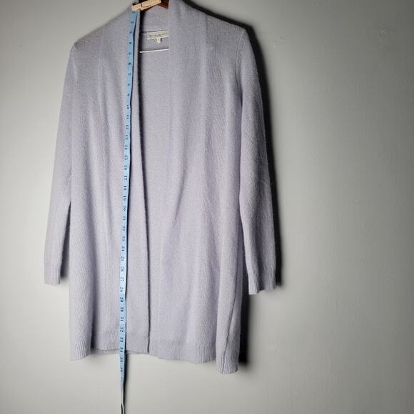 White + Warren Cardigan Sweater Small Light Blue 100% Cashmere Drape Open Front - Picture 2 of 13
